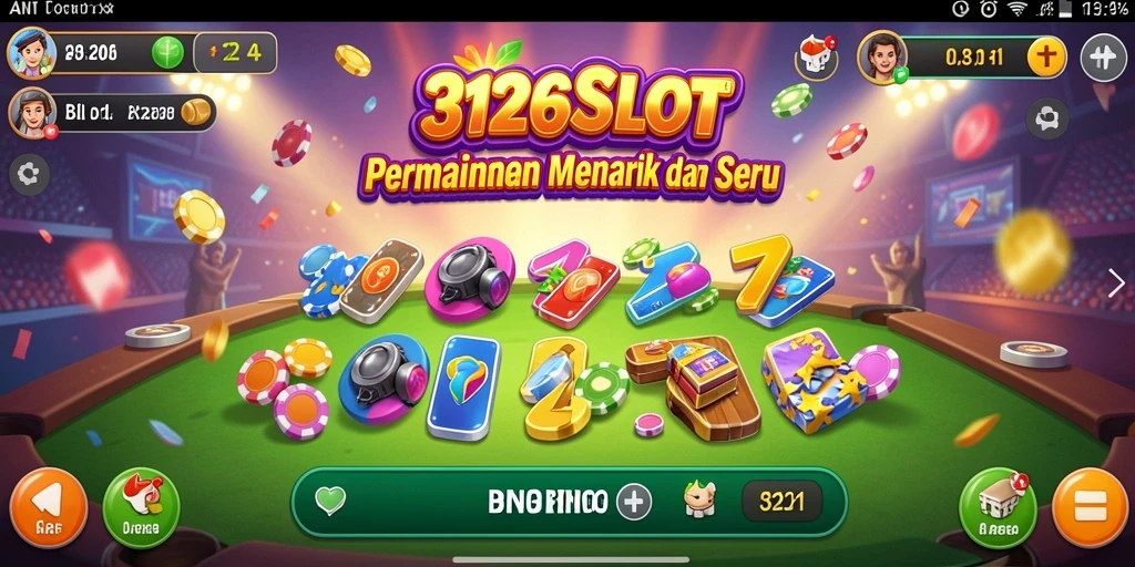 Tampilan gameplay <strong>3126SLOT</strong> yang menarik dan penuh warna.
