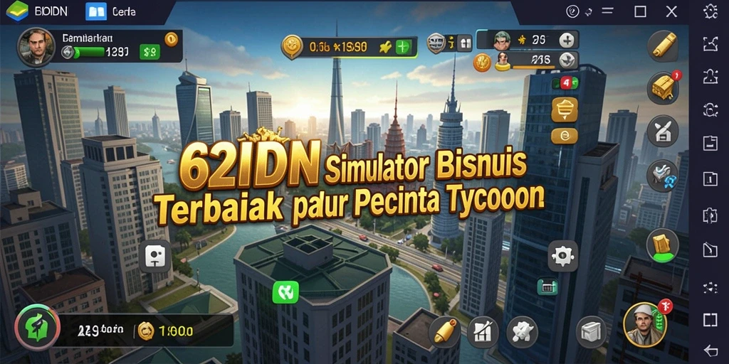 Tampilan gameplay menarik dari 62IDN yang menampilkan pengelolaan bisnis.