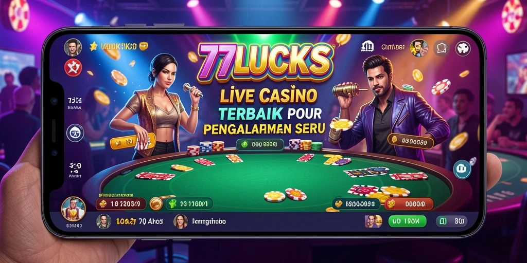 Tampilan gameplay Live Casino yang menarik di 77LUCKS.