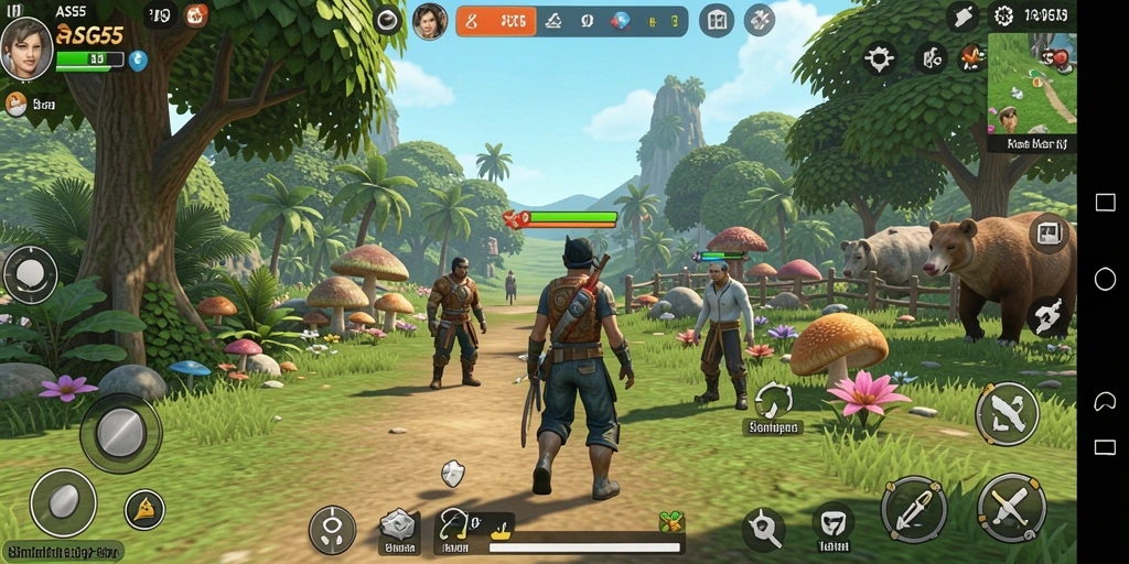 Tampilan gameplay yang menarik dan penuh warna dalam ASG55.