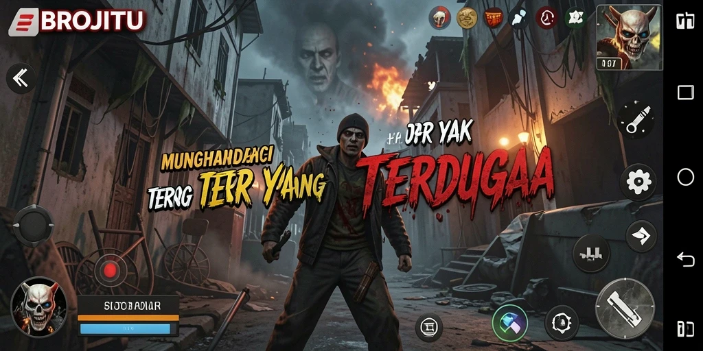 Tampilan menegangkan dari gameplay <strong>BROJITU</strong> saat menjelajahi tempat angker.