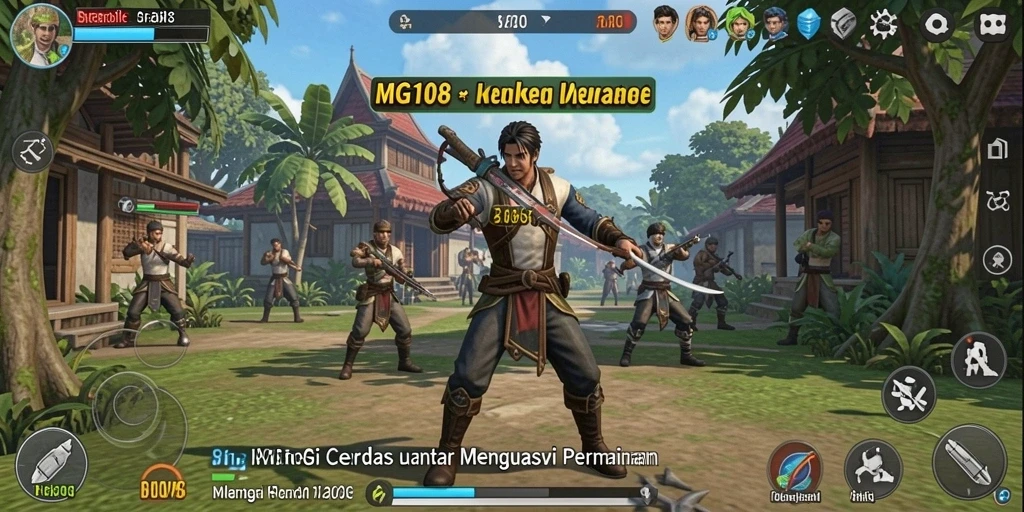Tampilan dinamis dari gameplay strategi MG108.