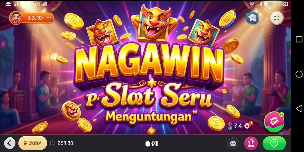 Tampilan gameplay seru dari NAGAWIN dengan simbol dan bonus menarik.